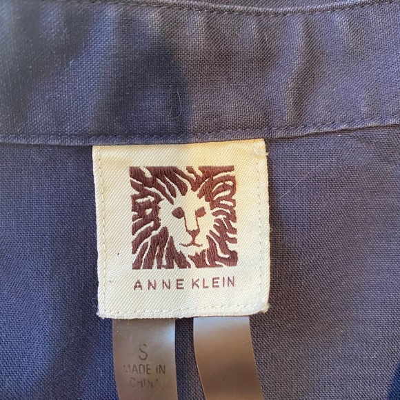 Anne Klein Blue Button Up Cotton Shirt - Picture 3 of 5